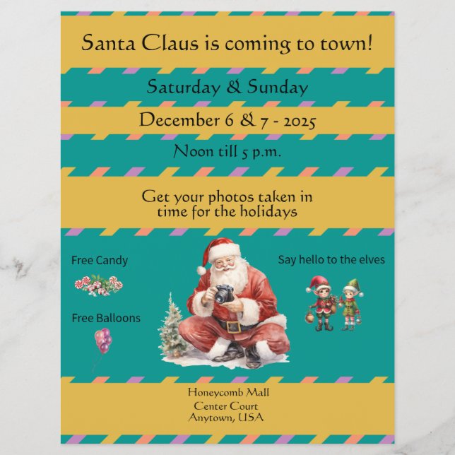Photos With Santa In the Mall Flyer (Front)