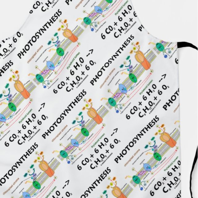 Photosynthesis Chloroplast Chemical Formula Apron (Showcase your photosynthetic style with this scientific apron featuring light-dependent reactions!)