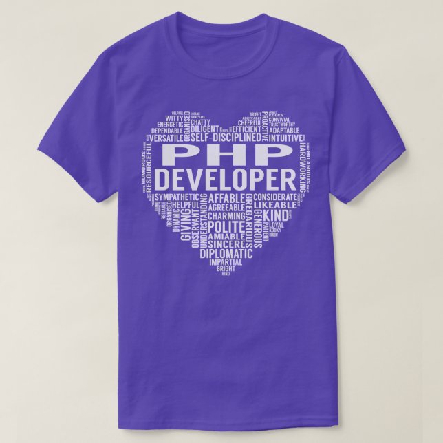Php Developer Heart T-Shirt (Design Front)