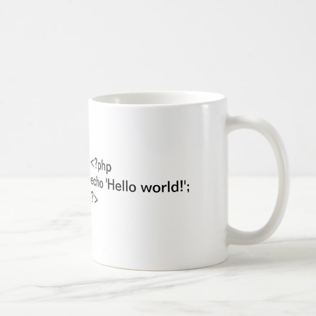 PHP Hello World! code mug (Right)