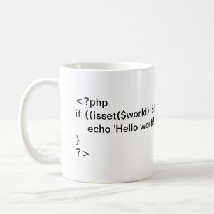 PHP Hello World! conditional code mug