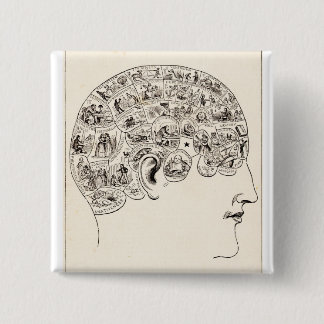 Phrenology 15 Cm Square Badge