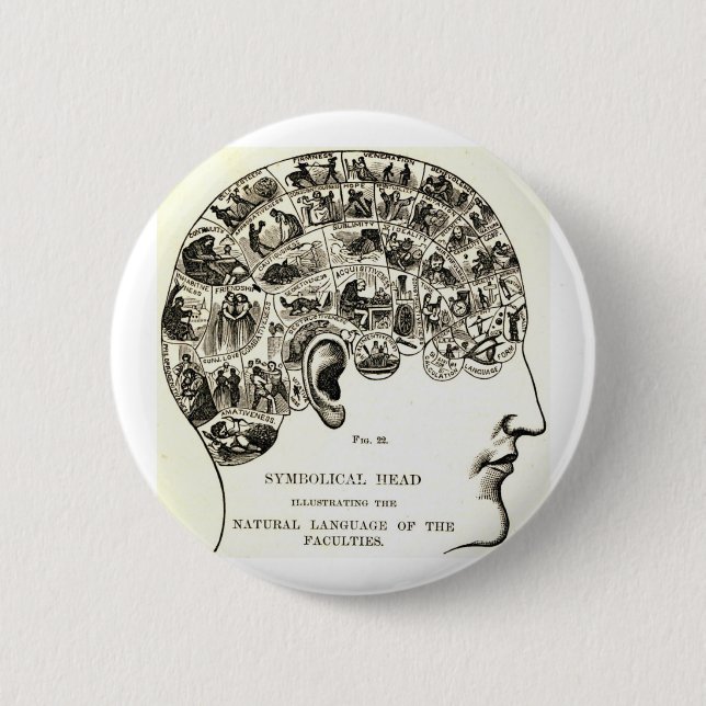 Phrenology 6 Cm Round Badge (Front)