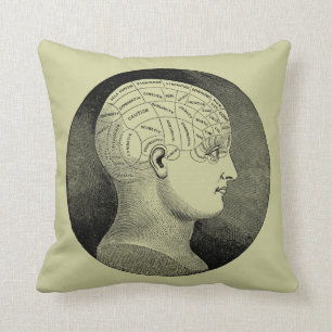Phrenology Head Diagram Cushion