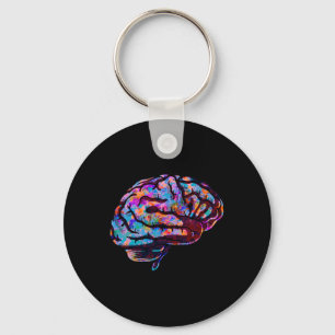 Phsychedelic Art Tie Dye Human Brain Cool Neurolog Key Ring