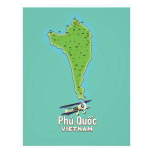 Phú Quốc Island map Vietnam map Photo Print