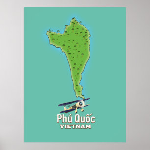Phú Quốc Island map Vietnam map Poster