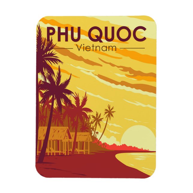 Phu Quoc Island Vietnam Travel Art Vintage Magnet (Vertical)
