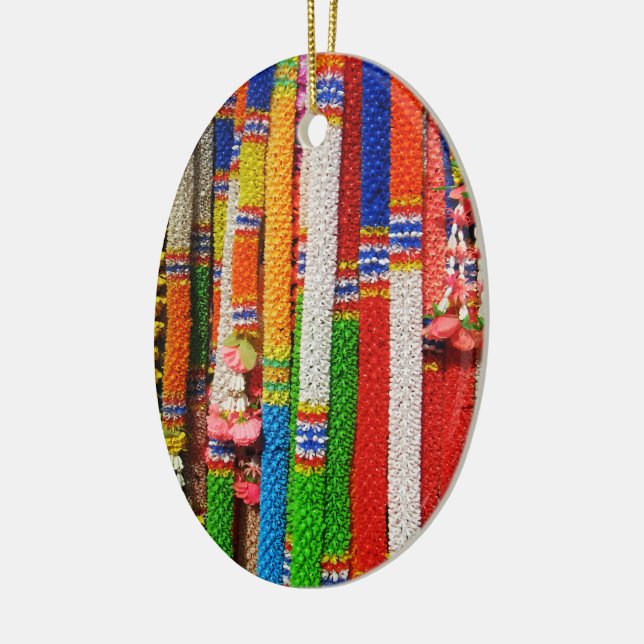 Phuang Maalai - Thai Floral Garland Ceramic Ornament (Left)