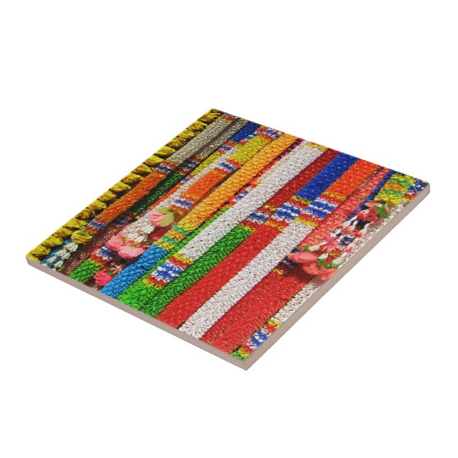 Phuang Maalai - Thai Floral Garland Ceramic Tile (Side)