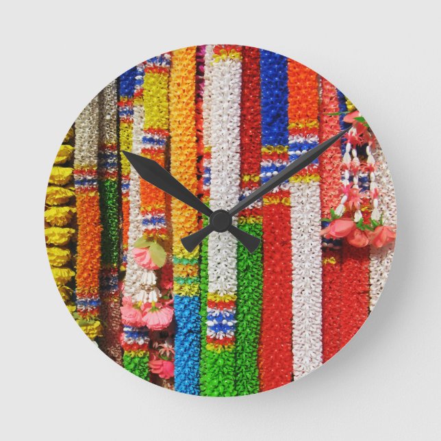 Phuang Maalai - Thai Floral Garland Round Clock (Front)