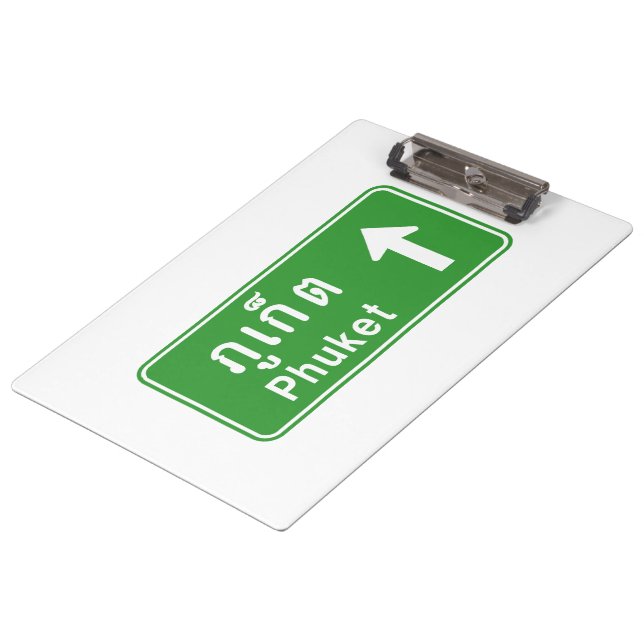 Phuket Ahead ⚠ Thai Highway Traffic Sign ⚠ Clipboard (Angled)