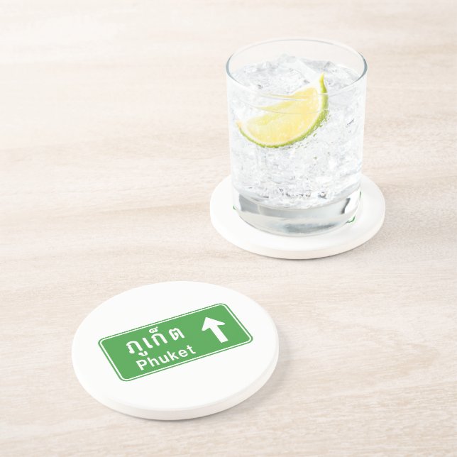 Phuket Ahead ⚠ Thai Highway Traffic Sign ⚠ Coaster (Side)