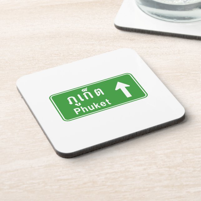 Phuket Ahead ⚠ Thai Highway Traffic Sign ⚠ Coaster (Left Side)