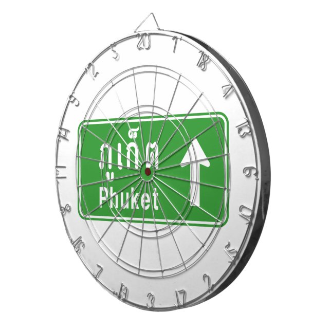 Phuket Ahead ⚠ Thai Highway Traffic Sign ⚠ Dartboard (Front Right)