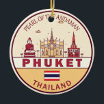 Phuket Thailand City Skyline Emblem Ceramic Ornament<br><div class="desc">Phuket minimalist,  colourful art design featuring monuments and landmarks of the city in Thailand.</div>