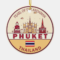 Phuket Thailand City Skyline Emblem