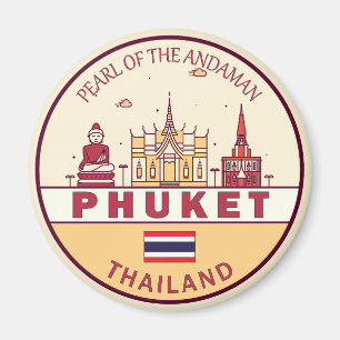 Phuket Thailand City Skyline Emblem Magnet