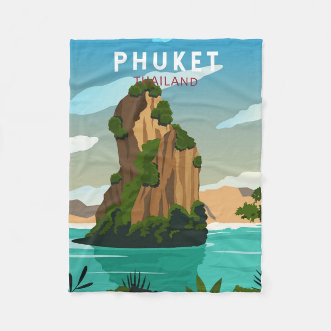 Phuket Thailand Retro  Fleece Blanket (Front)