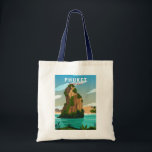 Phuket Thailand Retro Postcard Tote Bag<br><div class="desc">Phuket vector artwork design. It consists of the island of Phuket,  the country's largest island,  and another 32 smaller islands off its coast. It lies off the west coast of mainland Thailand in the Andaman Sea.</div>