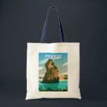 Phuket Thailand Retro Postcard Tote Bag<br><div class="desc">Phuket vector artwork design. It consists of the island of Phuket,  the country's largest island,  and another 32 smaller islands off its coast. It lies off the west coast of mainland Thailand in the Andaman Sea.</div>