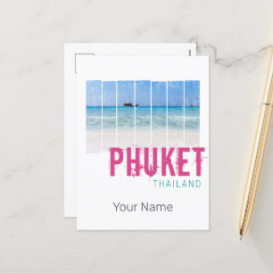 Phuket Thailand Vintage Beach Panorama Souvenir Holiday Postcard