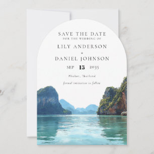 Phuket Thailand Watercolor Wedding Arch Save The Date