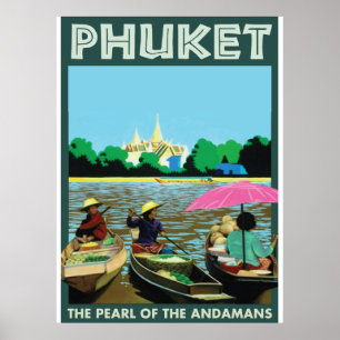Phuket vintage Travel Poster. Poster