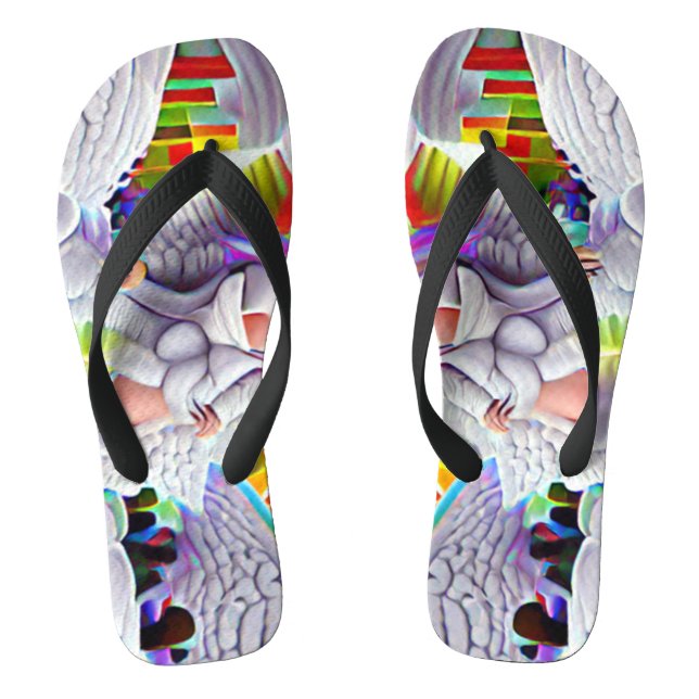 Phycodelic Angel Trip Custom Created Flip Flops (Footbed)
