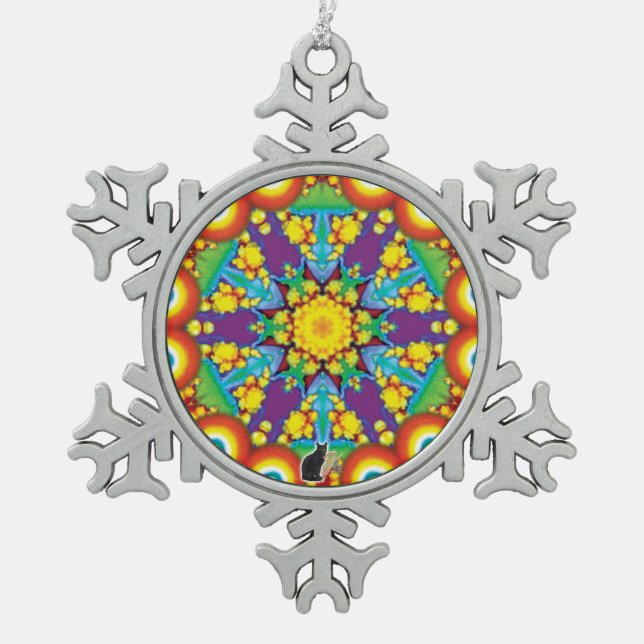 Phyletic Kaleidoscope Snowflake Ornament (Front)