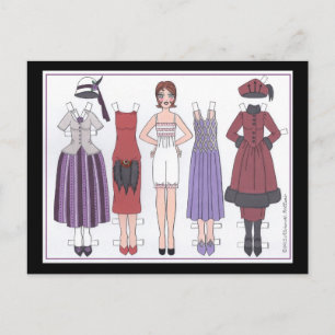 Phyllis, Art Deco Lady of the Twenties Paper Doll Postcard
