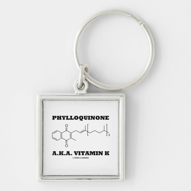 Phylloquinone A.K.A. Vitamin K (Chemical Molecule) Key Ring (Front)