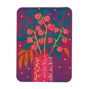 Physalis Autumn Plants Bouquet Colourful Floral Ar Magnet
