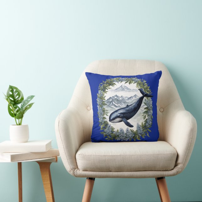 Physeter macrocephalus Whale With Mountain Laurel Cushion (Chair)
