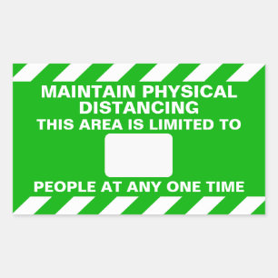 Physical Distancing Max. Occupancy Rectangular Sticker