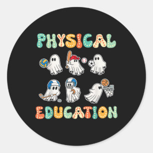 Physical Education Halloween Ghosts Gift For Spook Classic Round Sticker