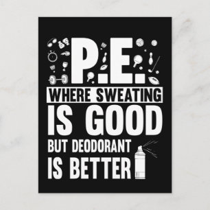 Physical Education PE Teacher Joke Postcard