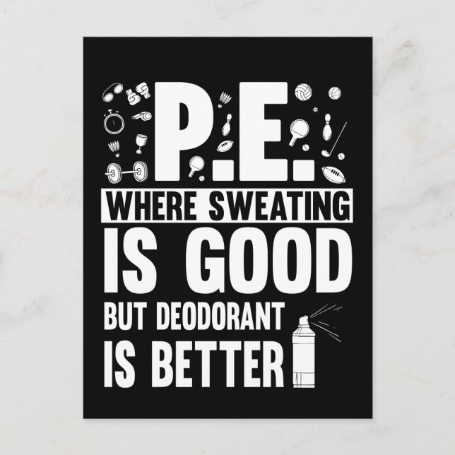 Physical Education PE Teacher Joke Postcard (Front)