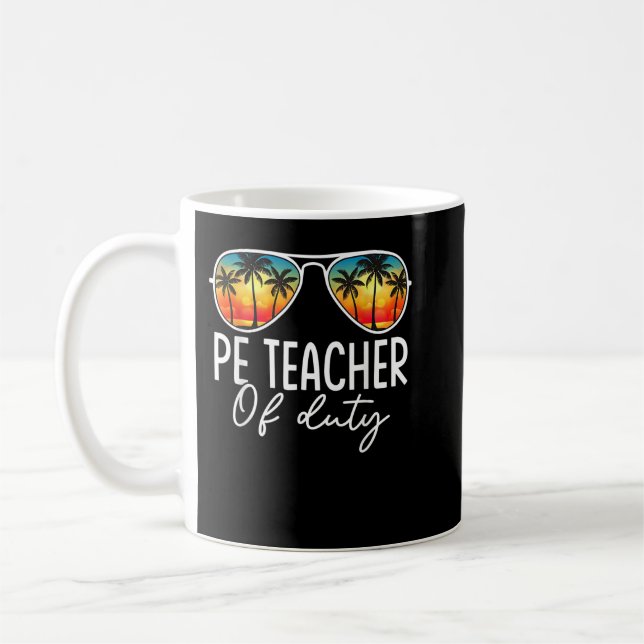 Physical Education PE Teacher Off Duty Summer Last Coffee Mug (Left)