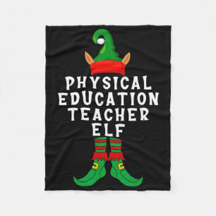 Physical Education Teacher Elf Funny Christmas Xma Fleece Blanket
