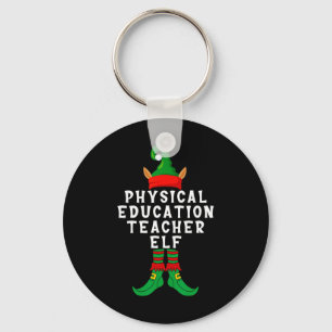 Physical Education Teacher Elf Funny Christmas Xma Key Ring