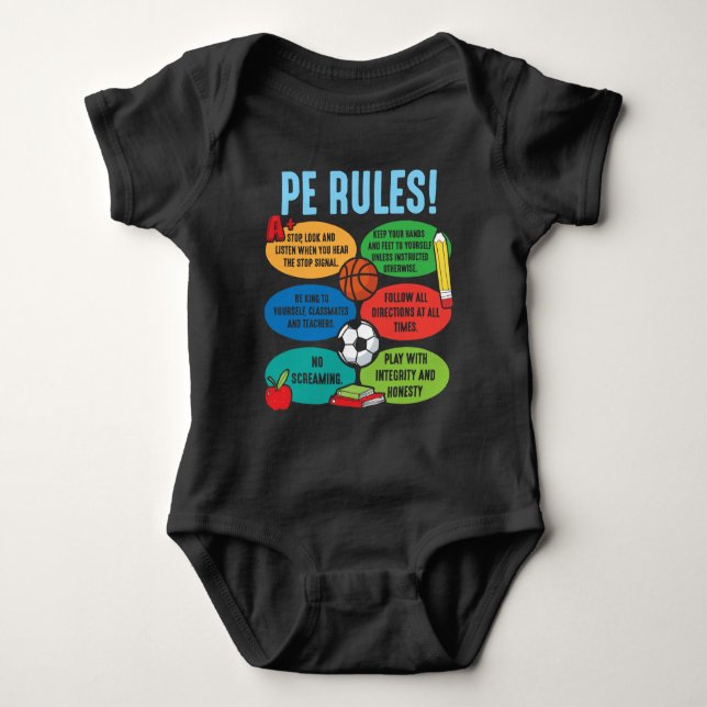 Physical Education Teacher PE sport Educator Baby Bodysuit (Front)