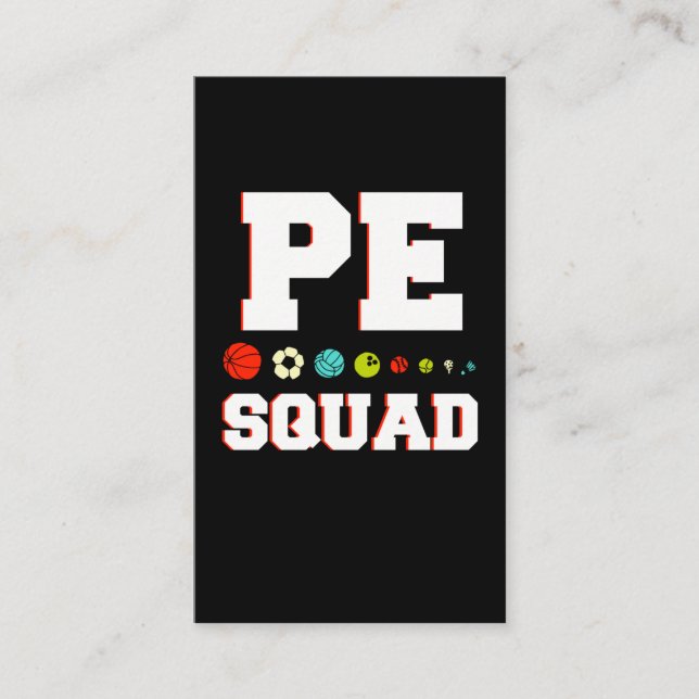 Physical Education Teacher Sports PE Business Card (Front)