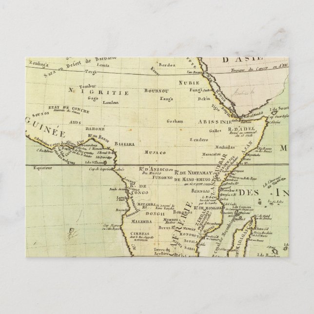 Physical map of Africa Postcard (Front)
