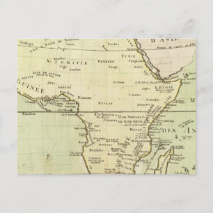 Physical map of Africa Postcard
