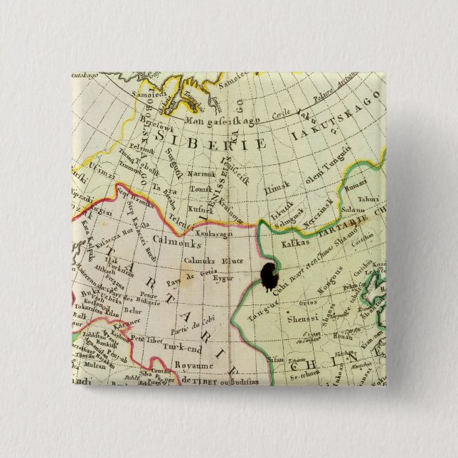 Physical map of Asia 15 Cm Square Badge (Front)