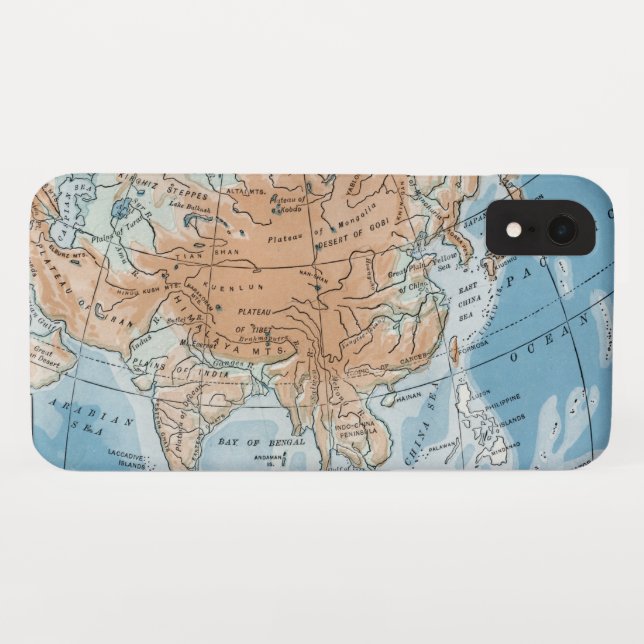 Physical Map of Asia (1916) Case-Mate iPhone Case (Back (Horizontal))