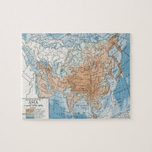 Physical Map of Asia (1916) Jigsaw Puzzle