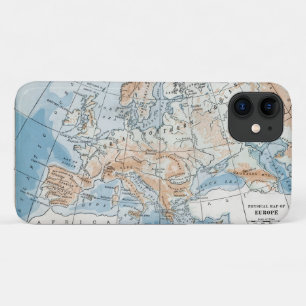 Physical Map of Europe (1916) iPhone 11 Case