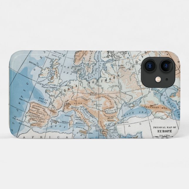 Physical Map of Europe (1916) Case-Mate iPhone Case (Back (Horizontal))